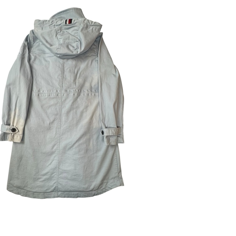 Tommy Hilfiger MidLength Blue Utility Jacket with Hood Small Petite ‘Tye-Dye’ - Picture 5 of 11